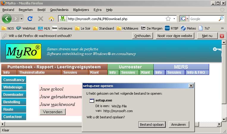 MyRo Puntenboek - Firefox Installatie